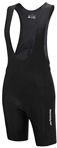 Airtracks Herren Funktions Fahrradhose Kurz mit Trägern Pro - Trägerhose Kurz - BIB Radhose - Kurze Radlerhose - 3D Coolmax Sitzpolster - Atmungsaktiv - Reflektoren