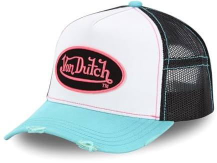 Von Dutch Truckerkeps med sommarrosa nät, blå, storlek TU