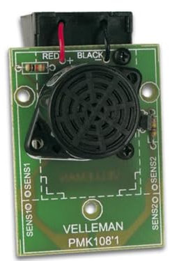 Whadda Lötbausatz, DIY, Wasseralarm, Abnehmbarer Wassersensor, Erkennungsalarm, 9-V-Batterie