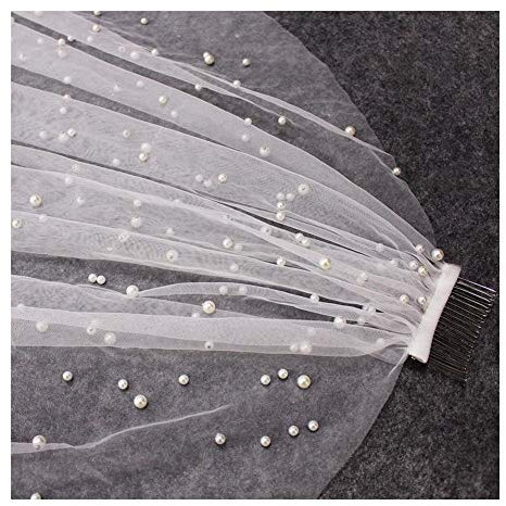 schleier braut Schöne lange Perlen-Schleier Ein-Schicht 3M Brautschleier Kathedrale 3 Meter weißes Elfenbein-Brautschleier mit Perlen Braut Accessoires Schleier ( Color : Ivory , Item Length : 300cm )