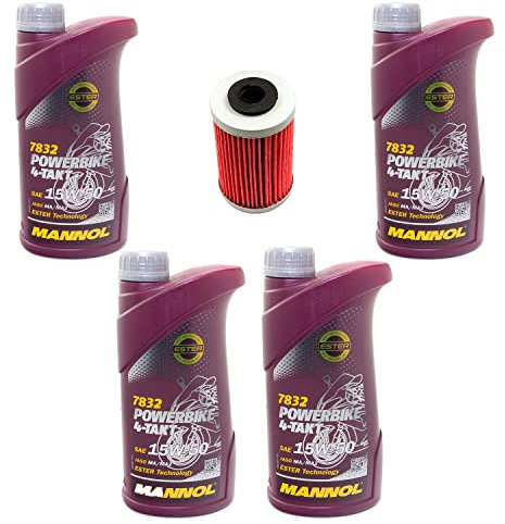 Motoröl Set 15W50 4 Liter + Ölfilter MF155 für Beta KT M