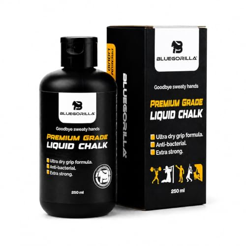 BLUEGORILLA Liquid Chalk Gym, Chalk bouldern,Ultra Dry ! 250ML Magnesia Turnen Magnesium Klettern, Kreide Gym .Powerlifting, Gewichtheben, Crossfit,Calisthenics.