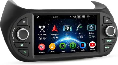 Erisin 8-Core Android 14 Car Stereo GPS Head Unit DAB+ Radio for Fiat Fiorino Qubo Citroen Nemo Peugeot Bipper 7 Inch Touch Screen Built-in Wireless CarPlay Android Auto WiFi Bluetooth DSP 4GB+64GB