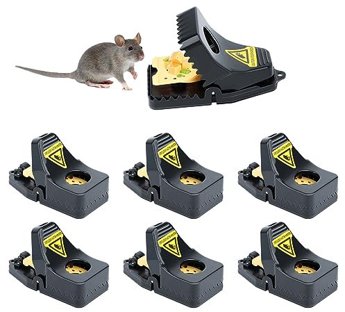 VMUTGA Mausefalle 6 Stück - Hygienische Beseitigung von Mäusen, Sofort Startklar & Wiederverwendbare Mäusefalle, ideal für Haus und Draußen