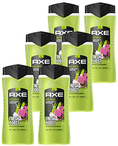 AXE - Duschgel und Shampoo 3-in-1 – Epic Fresh 400 ml – Sparpaket – 6 Stück