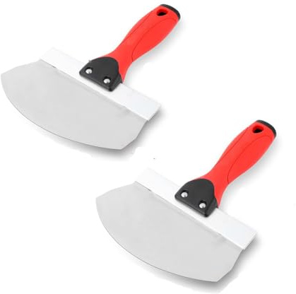 Exogio Spatule pour Peinture et Plâtre, Grattoir pour Seau de Peinture, Applicateur de Plâtre et à Enduit, Lame Incurvée de Grattoir pour Peinture, Mortier, et Ergonomique