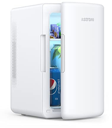 AstroAI Mini Fridge 6 Litre / 8 Can | Cooler and Warmer | AC/DC | Small Fridge for Bedrooms, Car, Drinks, Beauty, Skincare, Travel (Off-white)