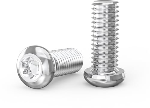 ORTAVA Linsenkopfschrauben mit Innensechsrund/Torx ISO 7380, 10 Stück M6 x 16 mm Schrauben Edelstahl A2 V2A, Halbrundkopfschraube, Flachkopfschraube, Maschinenschrauben