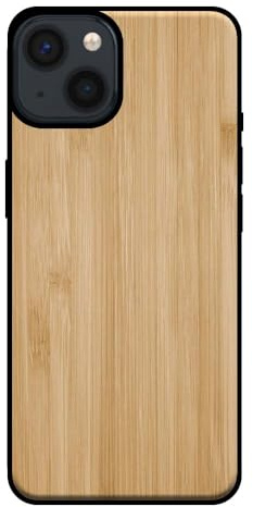 Coque compatible avec Smartphonica - Coque de protection pour iPhone 14 - Aspect bois - Coque arrière en bambou synthétique - Marron