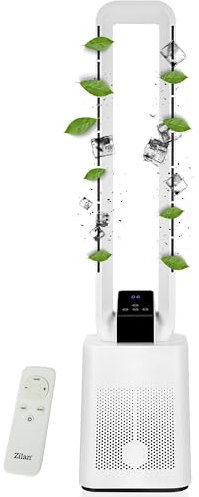 Echos Ventilatore a torre molto silenzioso, con motore DC, telecomando oscillante, display a LED, 3 modalità, 12 livelli, ventilatore a colonna, ventilatore a colonna