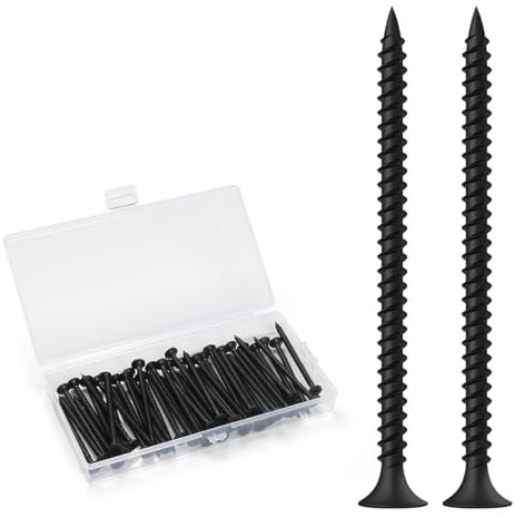 FOMGIIN Spanplattenschrauben Schnellbauschrauben M3.5 x 60mm, 50 Stück Schwarz Grobgewinde Schnellbauschraube Holz Trockenbauschrauben, Trockenbau Rigips Schrauben Gipskartonschraube Gipskarton