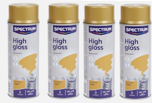 Générique Lot de 4 Bombes OR Dorée - Brillant 400ml - Bombe Peinture Aérosol - Séchage rapide - 907