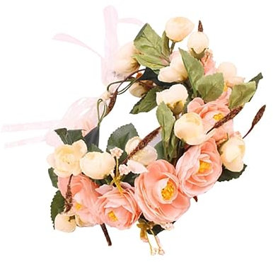 BELLIFFY Blumenkranz Kopfschmuck Für Braut Partystirnband Mit Imitationsblumen Haarreif Für Hochzeit Fotoaccessoire Mit Blumenstirnband