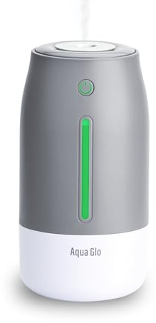 Airvana Aqua Glo Personal, Humidificadores Portátiles para Dormitorio - Humidificador Ultrasónico de Niebla Fría con Batería Recargable Incorporada Humidificador de Aire para Bebé Plantas Hogar