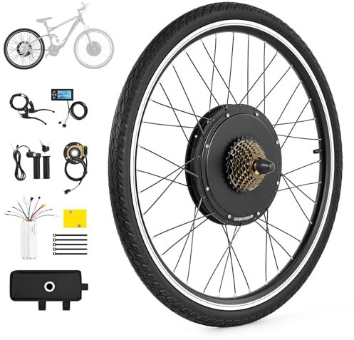 CO-Z 26 Zoll Ebike Umbausatz E-Bike Hinterrad Umbausatz Kit Elektrofahrrad Umbausatz Ebike Conversion Kit Electric Bicycle Umbausatz Pedelec Umbausatz 1000W