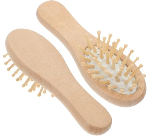 DECORNIJIA 2stücke Holz Massagebürste Kleine Antistatische Paddelbürste Für Sanfte Kopfhautmassage Für Männer Und Frauen Tragbar Schützt Das Haar Vor Schäden