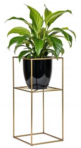 FRAMADO - Pflanzenständer Filo - 24x24x40cm - Farbe Gold - für Zimmerblumen - Metallregal - Dekorativer Tisch - Blumenständer - für Zimmerecke, Wohnzimmer, Balkon