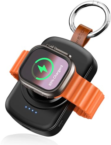 1 800 mAh Laddare för Apple Watch, Power Bank externt batteri bärbar för Apple Watch-serien 10/9/8/7/6/5/4/3/2/SE/Ultra/Ultra 2, Powerbank USB C magnetisk trådlös laddningskabel