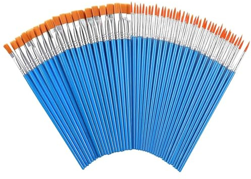 60 Pcs Paint Brushes,Round Flat Small Paint Brush for Acrylic, Watercolor, Oil and Gouache Paints Ideal for Body Face, Decorations(30 Round and 30 Flat)