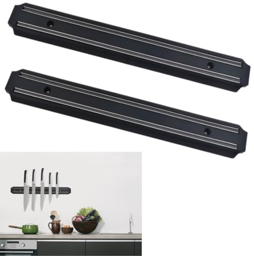 Mavendo Magnetleiste, Messerleiste, Messerblock Magnetisch, 2 Stück 33cm Leiste für Messer Magnetleiste mit starkem Magnet, Magnet Messerhalter, Messerhalter Magnetisch für Küche & Werkzeug