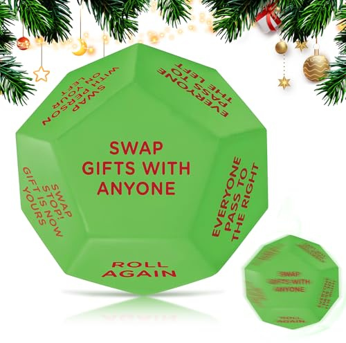 Best Christmas Gifts 2025,3*3in Santa Swap Gift Exchange Dice,Exchange Gifts,Christmas Stocking Stuffers for Teen Men Women, Anniversary Birthday Gifts for Men Women, Large Dice Party Gifts for Xmas