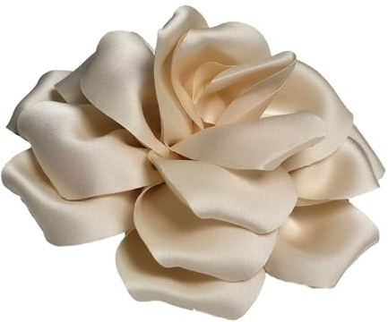 Baesics Blumen Brosche Rose Damen Creme - Ansteckblume Stoff Anstecknadel | Aus Satin in Seiden-Optik, weich und federleicht, im Vintage Stil. Für Kleid, Mantel, Haar, Hochzeit und als Geschenk