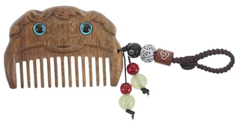 Ipetboom Pequeño Peine de Madera Tallado de Sándalo Diseño Chino con Colgante para Bolso Cepillo Vintage Portátil para Mujeres Regalo Tradicional Año