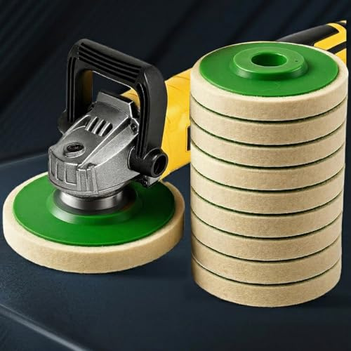 EAAGHK 12 Stück Wolle Polieraufsatz, 125mm Winkelschleifer Wolle Schwabbelscheibe Polierscheibe Rund Flex Polierscheiben Schleifschleifen Tool für Glas,Keramik,Kunststoff, Auto(Lochdurchmesser:22mm)