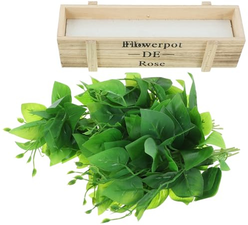 FESTFENDS Artificial Golden Pothos Plant 30cm with Pot Imitation Bonsai Greenery Spring Office and Home Décor Faux Plant Adornment Table Centerpiece