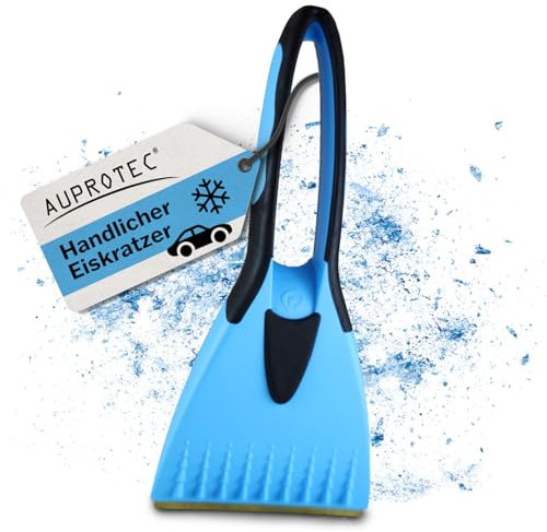 AUPROTEC Eiskratzer Messing – 2K / Eiskratzer Auto Messingklinge & Rutschfester Softgriff/Scheibenkratzer Auto/Schneekratzer Auto/Scheibenkratzer Winter/Eisschaber Auto - Blau