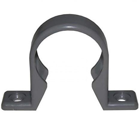 FLOPLAST Solvent Grey 40mm (43mm) Waste Pipe Clip - Bag of 10