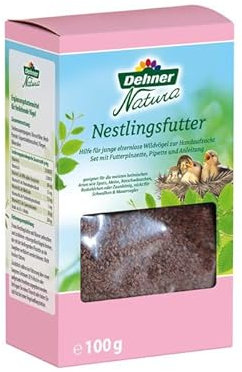 Dehner Natura Premium Wildvogelfutter, Nestlingsfutter, Ganzjahresfutter zur Aufzucht proteinreich, hochwertiges Vogelfutter für elternlose Wildvögel, 100 g