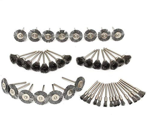Yitaocity 45Pcs Steel Wire Wheel Pen Cup Brushes Set Kit Accessories for Dremel Rotary Tool Kit