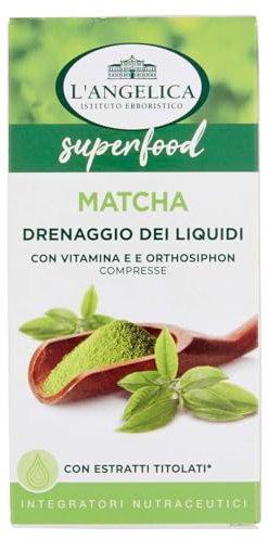 Angelica, Matcha, Integratore Drenante, Favorisce il Drenaggio dei Liquidi Corporei, Senza Lattosio, Senza Glutine, Vegan, Formato: 60 Compresse