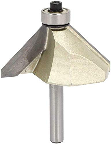 TOOLSTAR - Punta per fresa a smusso, in carburo di 45 gradi, per fresatrice, fresa per legno, strumento di incisione CNC (1/2 x 3/4)