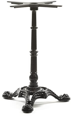 Dublino Bistro Tischgestell mit französischem Flair in Schwarz | Premium | Gusseisen | PJ7017 | Esstisch | H 73 cm | 18,2 kg | Standfläche 56x52 cm | max. Tischplattengröße 60x60 / Ø 70 cm