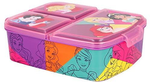 Stor PRINCESAS Disney |Brotdose mit 3 Fächern für Kinder - Kinder-Lunchbox - Snackbox - Dekorierte Lunchbox, Estándar