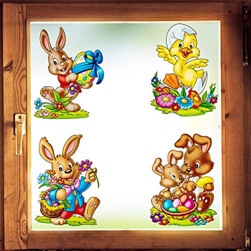 alles-meine.de GmbH Fenstersticker Motivwahl Ostern & Frühling - statisch haftend - selbstklebend + wiederverwendbar - Stück Sticker Fensterbilder Aufkleber - Fensterbild - z..