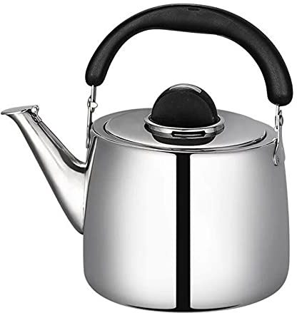 NLIAN- Bollitore da tè Fischio, per Fornello A Induzione E Fornello A Gas Teaktettle Teachettle con Maniglia Ergonomica Ad Alto Tocco 2L / 3L / 4L / 5L(Size:4L)