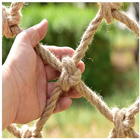 bandezid Sicherheitsnetz für Kinder, Kletternetz, Hanfnetz, Fallschutz, Treppennetz, Zaunnetze, Decken-dekoratives Netz, Leiter-Schutznetz, Hanfseil, 2 x 8 m