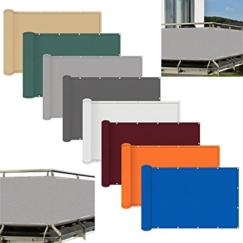 ACUY Balkon-Sichtschutz 100x600cm Inkl. Kabelbinder Und Seil Balkonsichtschutz FüR Terrasse und Zaun HDPE Gewebe Sichtschutz für Gartenzaun & Balkongeländer