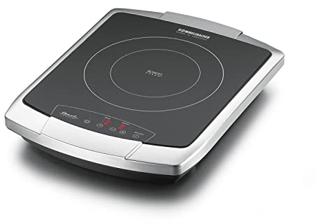 ROMMELSBACHER Einzelkochplatte CT 2203/TC-TM – Made in Germany, Schott CERAN Kochfläche, 2-Kreis Heizelement, energiesparend, kurze Aufheizzeit, 9 Leistungsstufen, 99 Min. Timer, Touch Control