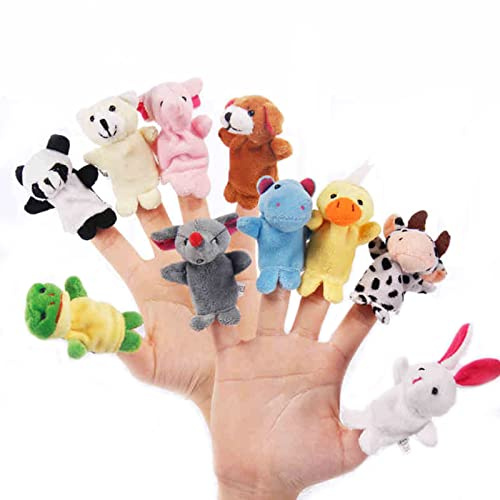10 Stück Finger-Puppen Set, Plüsch-Fingerpuppen Set, Schön Fingerpuppen, Perfekt für Party, Cosplay, Geburtstag, Alltagsdekoration(10 Verschiedene Tierstile)