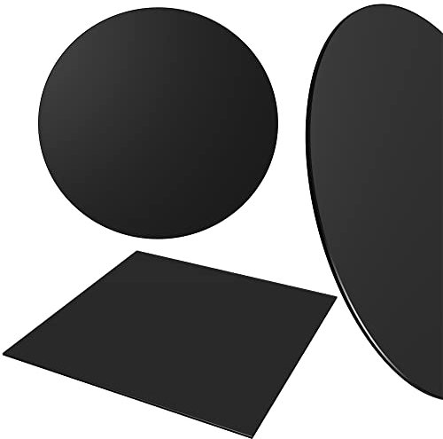 Melko Plateau de table en verre de sécurité ESG noir - Différentes tailles et formes - Plaque de sol en verre de cheminée (rond, Ø 70 cm)