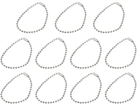 sourcing map Ball Bead Chains, 5.91 24Pcs Pull Chain Extension with Matching Connectors for Key Chains Tags Craft Projects Jewelry Making, Silver