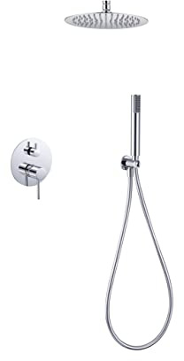 MICE - Ensemble de douche encastré plafond - Kit mitigeur de douche pour salle de bain à 2 voies - robinetterie salle de bain chromée - douche encastrée plafond mitigeur