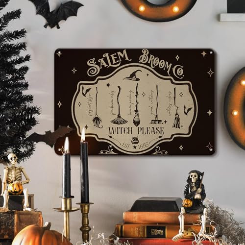 Salem Besen Hexe Bitte Halloween Schild
