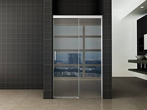 Saqu Note Duschtür 140x200 cm Dusche Duschabtrennung Duschtrennwand mit Soft-close Sicherheitsglas in Klarglas/Aluminium