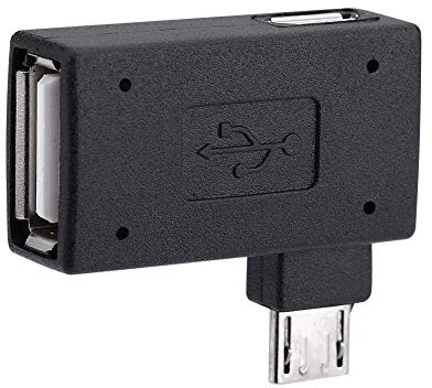 TV xStream OTG-adapter, 90 x L-vinkel USB-portadapter, Micro OTG-kabel kompatibel med Firestick 2:a gen, 3:e generationen och 4K, Android-smartphones, surfplattor, Rii, Logitech Keyboards, SNES, NES