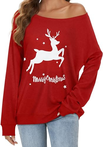 Gosunny - Haut sans manches pour femmes - Longues manches - Pull décontracté élégant - Blouse, a rouge, S